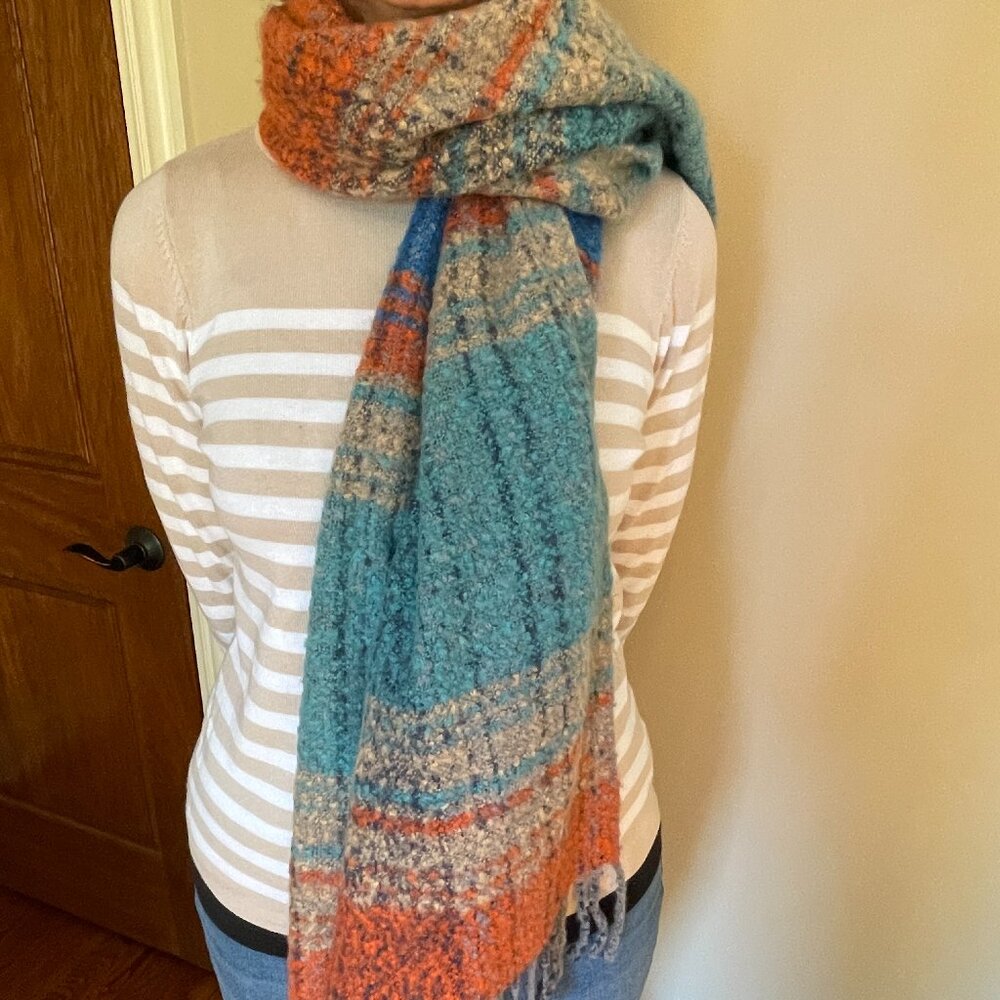 Brand-New Fall Colors Striped Shawl/Wrap